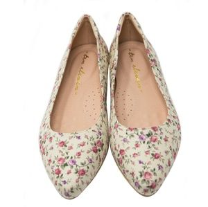 Koloris may white 100% Homemade Leather Flats